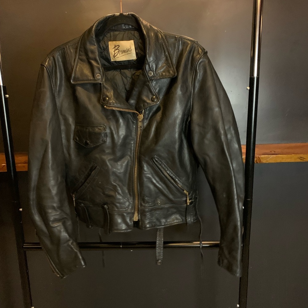 Bermans Moto Leather Jacket size 16